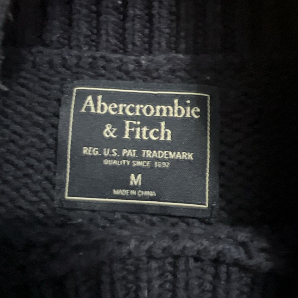 Abercrombie & Fitch Navy Striped Sweater Size M Preppy Coastal Nautical Academia - Picture 3 of 8